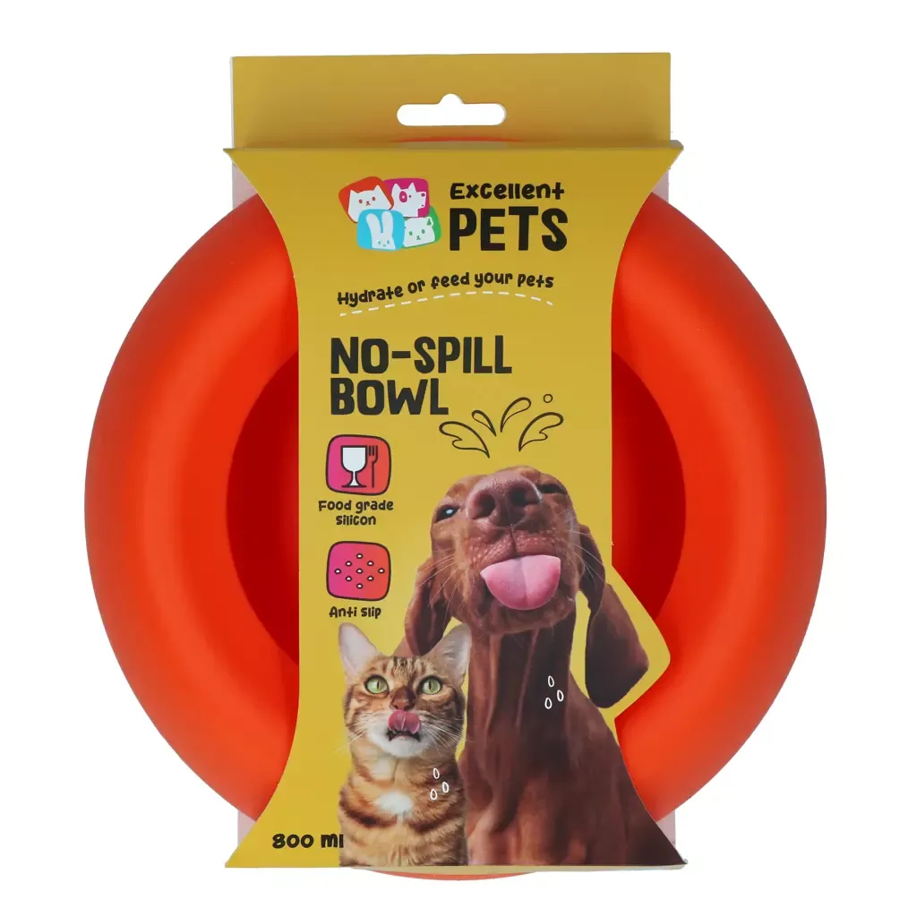 Excellent Pets No-Spill Bowl – 800ml Orange M – Futternapf &amp; Trinknapf