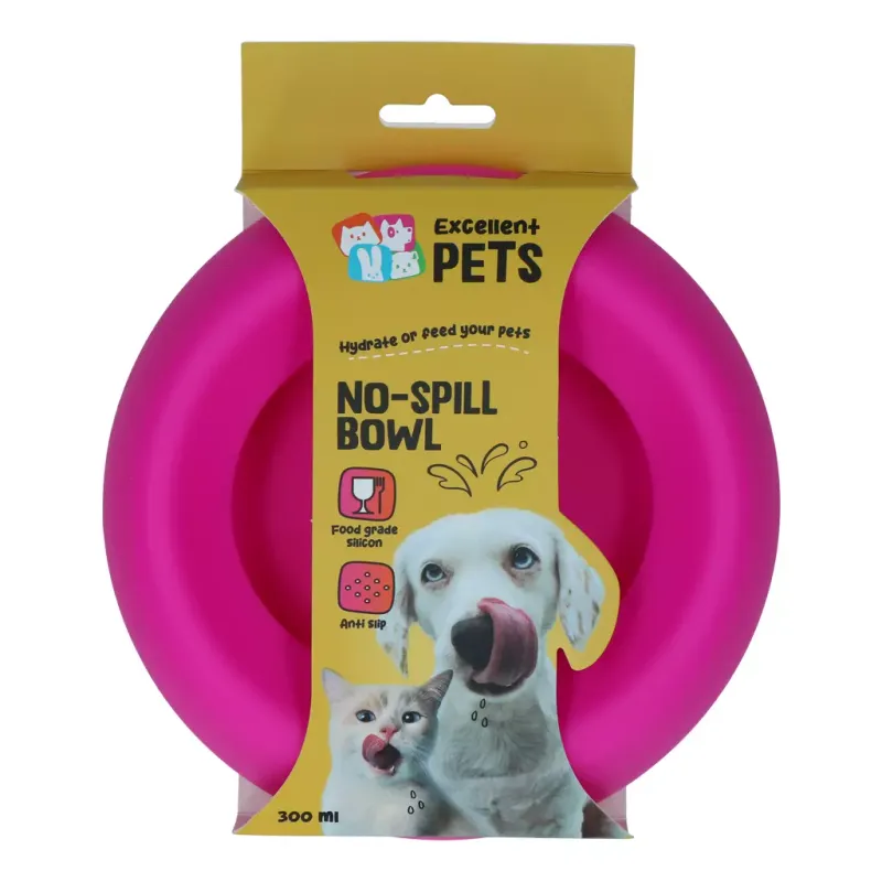 Excellent Pets No-Spill Bowl – 300ml Rosa S – Futternapf &amp; Trinknapf
