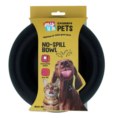 Excellent Pets No-Spill Bowl – 800ml Anthrazit M – Futternapf &amp; Trinknapf