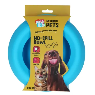 Excellent Pets No-Spill Bowl – 800ml Blau M – Futternapf &amp; Trinknapf