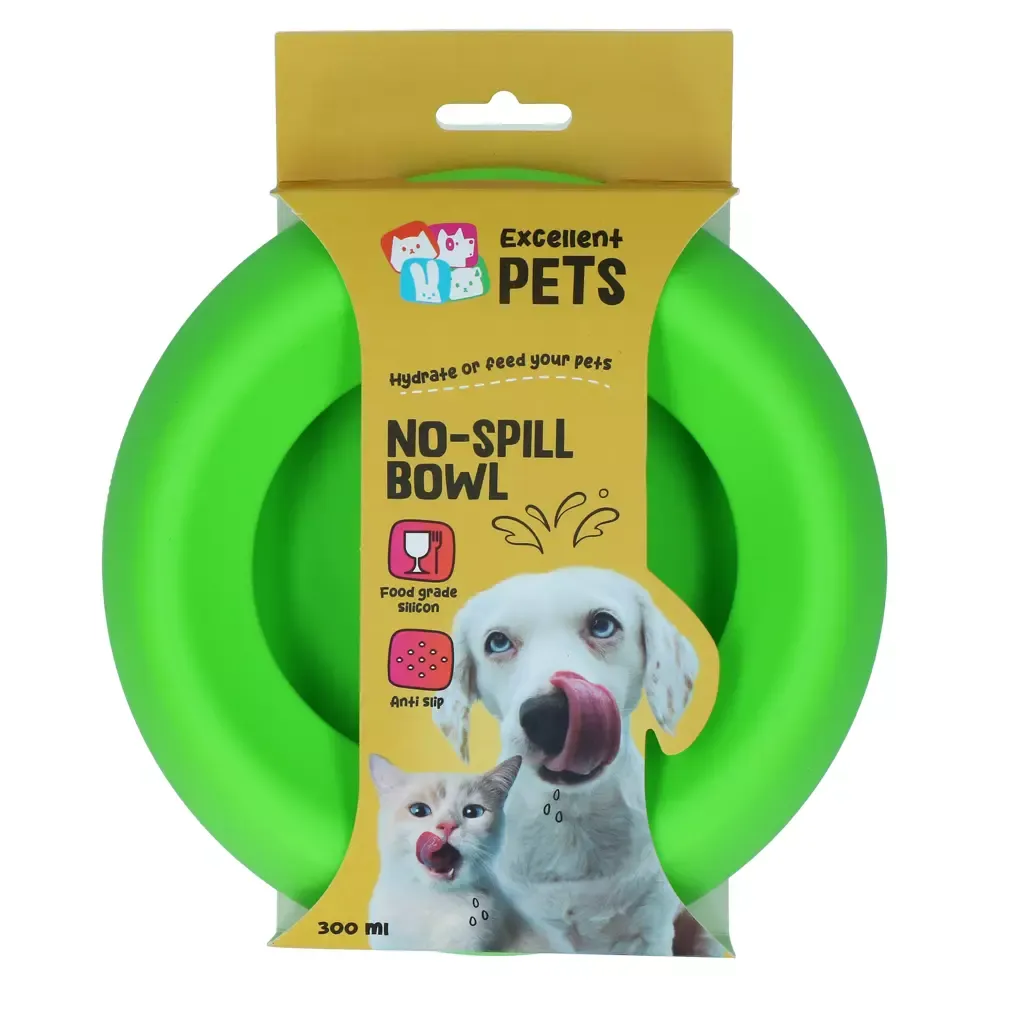Excellent Pets No-Spill Bowl – 300ml Grün S – Futternapf &amp; Trinknapf