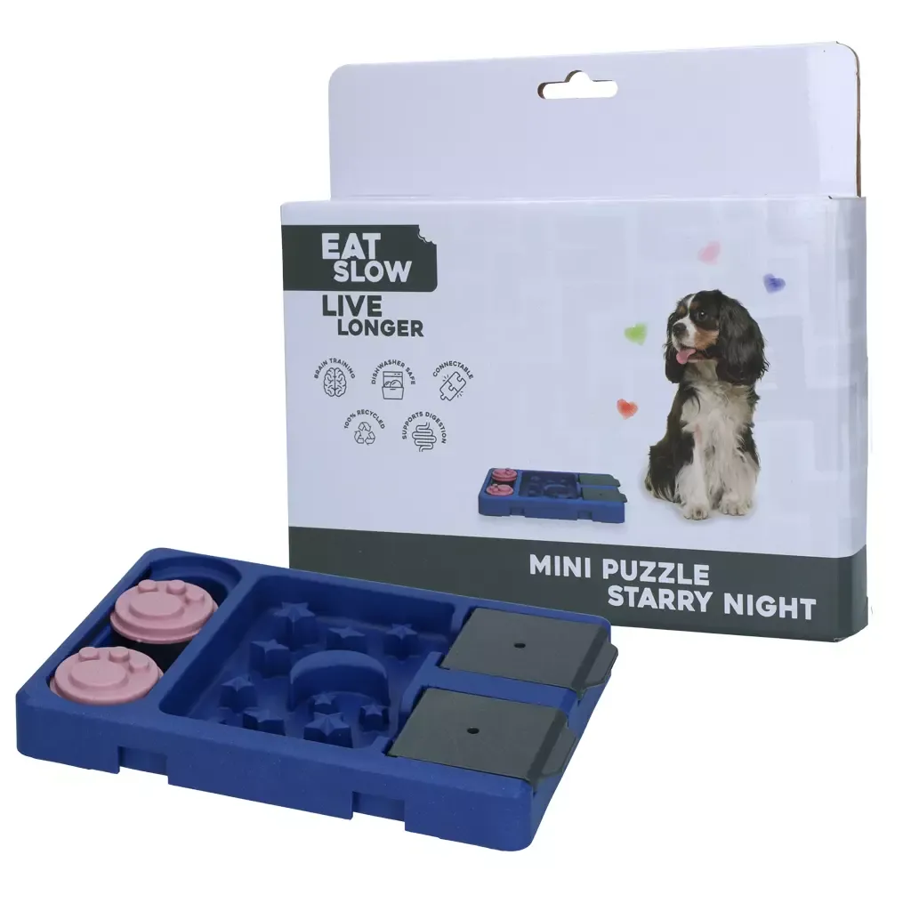 Eat Slow Live Longer Mini Puzzle Starry Night – Futterpuzzle – Klein