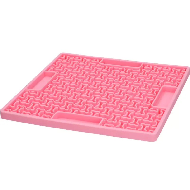 Eat Slow Live Longer Lick Mat Bones Rosa – Leckmatte – Herausfordernd