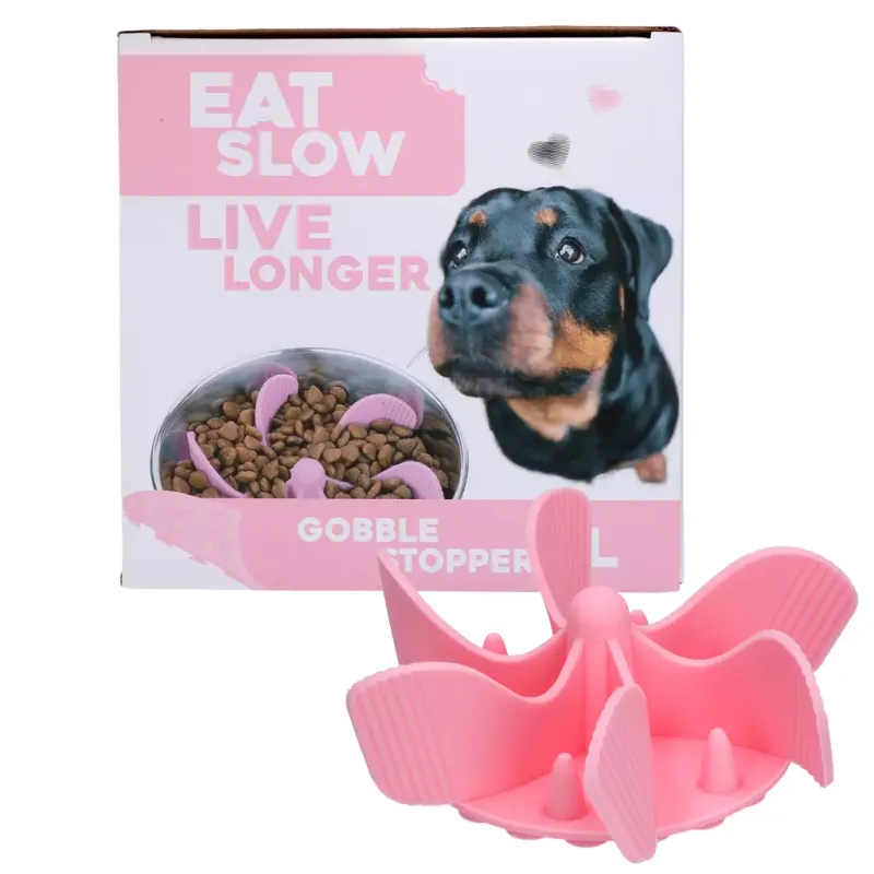 Eat Slow Live Longer Gobble Stopper Rosa L – Anti-Schling Einsatz – Praktisch