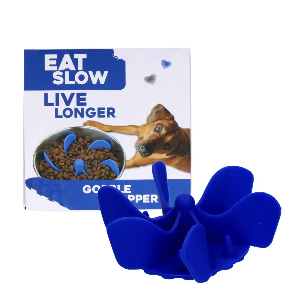 Eat Slow Live Longer Gobble Stopper Blau M – Anti-Schling Einsatz – Praktisch