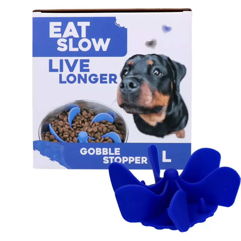 Eat Slow Live Longer Gobble Stopper Blau L – Anti-Schling Einsatz – Praktisch