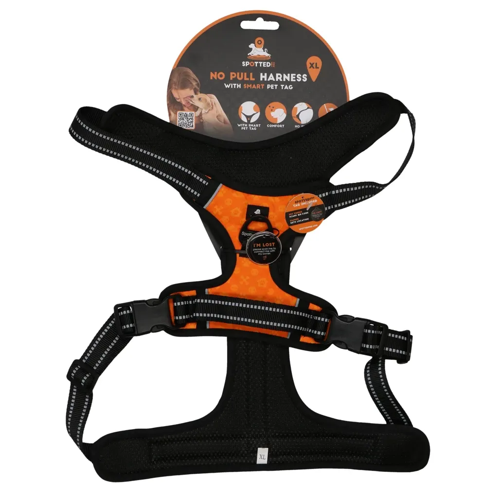 Spotted! Pro No Pull Harnas Orange XL – Hundegeschirr – Anti-Zug