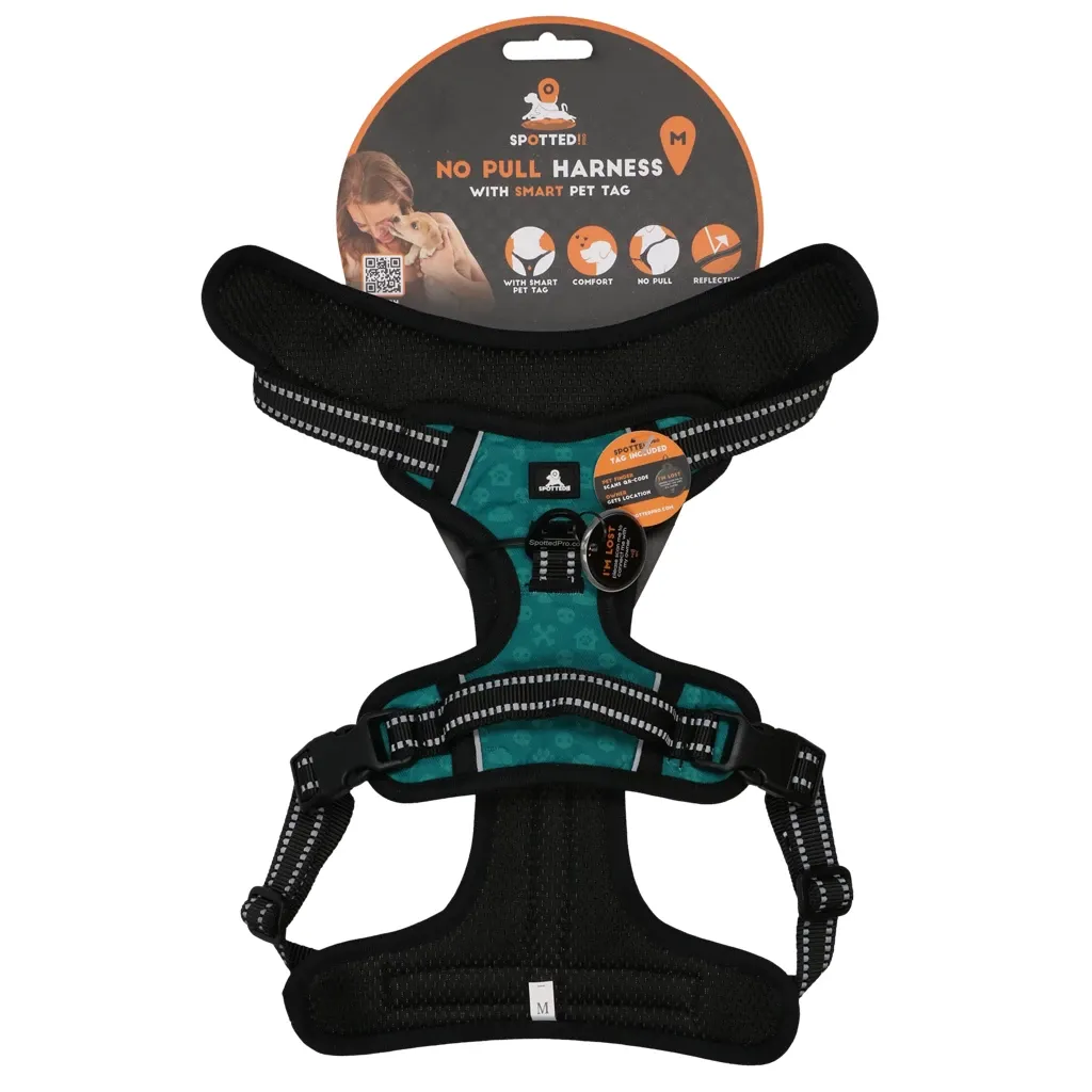 Spotted! Pro No Pull Harnas Grün M – Hundegeschirr – Anti-Zug