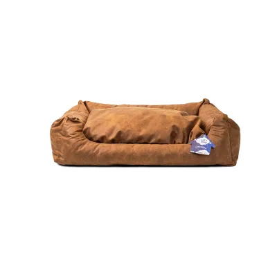 Let's Sleep Sweet Dreams Hundebett XL Cognac – Mit Kissen