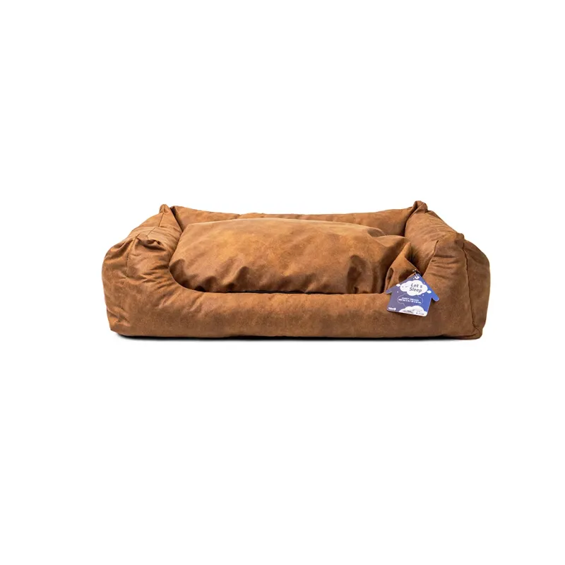 Let's Sleep Sweet Dreams Hundebett L Cognac – Mit Kissen