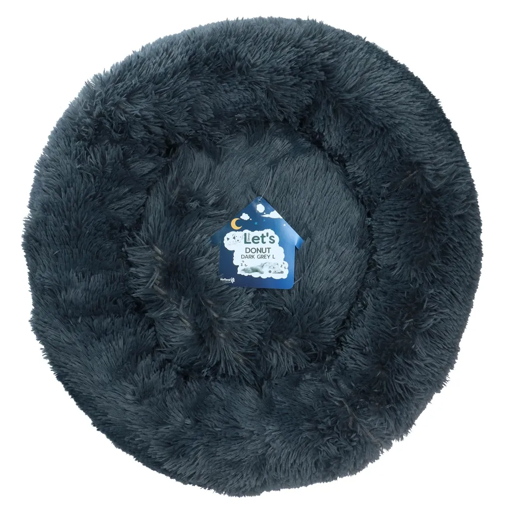 Let's Sleep Donut Dunkelgrau L – Hundebett – Katzenbett – Fluffy