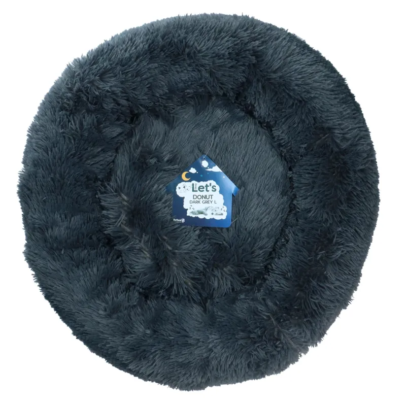 Let's Sleep Donut Dunkelgrau L – Hundebett – Katzenbett – Fluffy