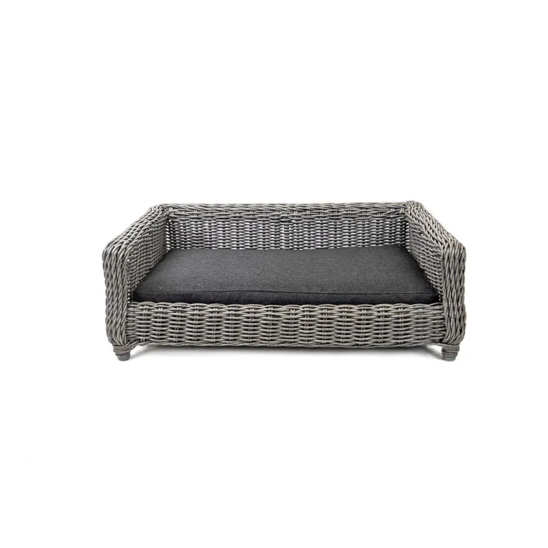 Let's Sleep Cozy Basket Weidenkorb M Anthrazit – Hundekorb (75x56x26 cm)