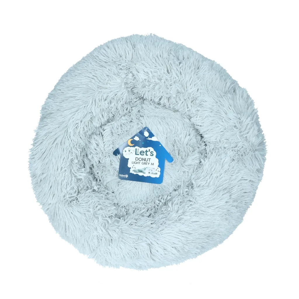 Let's Sleep Donut Hellgrau M – Hundebett – Katzenbett – Fluffy