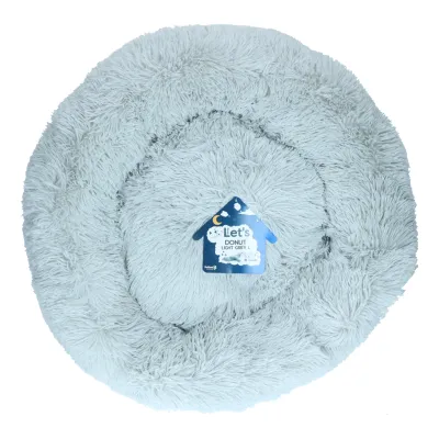 Let's Sleep Donut Hellgrau L – Hundebett – Katzenbett – Fluffy