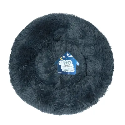 Let's Sleep Donut Dunkelgrau M – Hundebett – Katzenbett – Fluffy