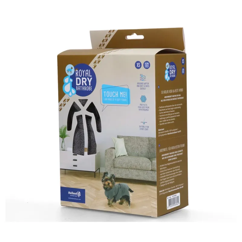 Royal Dry Bademantel für Hunde XS – Mikrofaser – Saugfähig