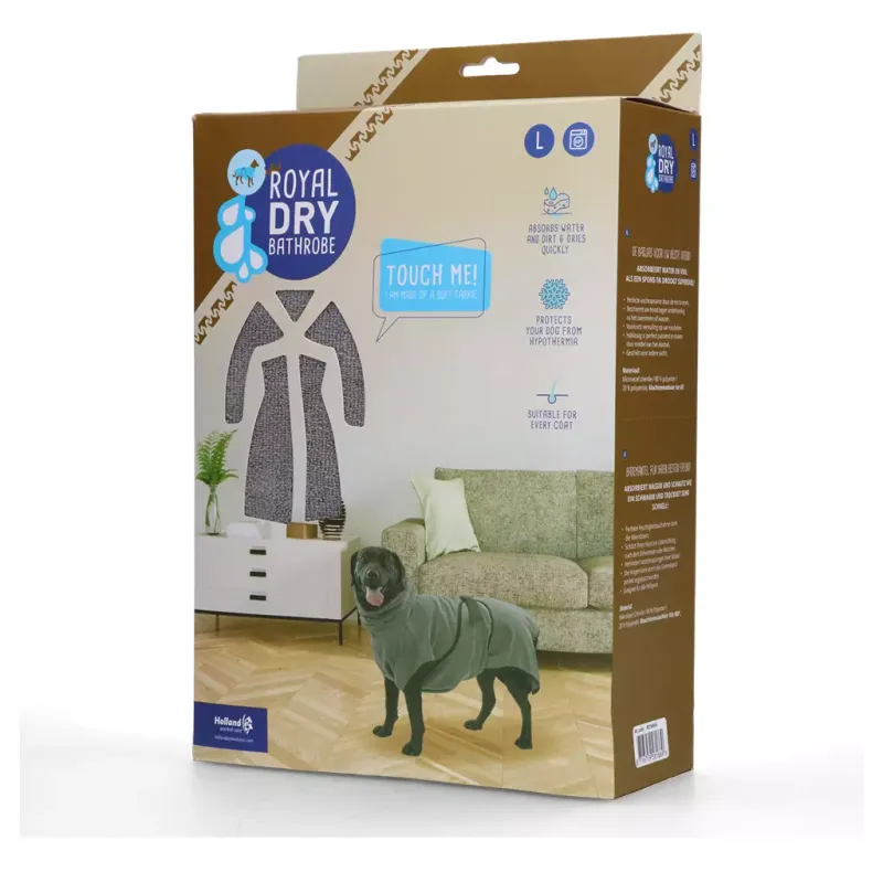 Royal Dry Bademantel für Hunde L – Mikrofaser – Saugfähig