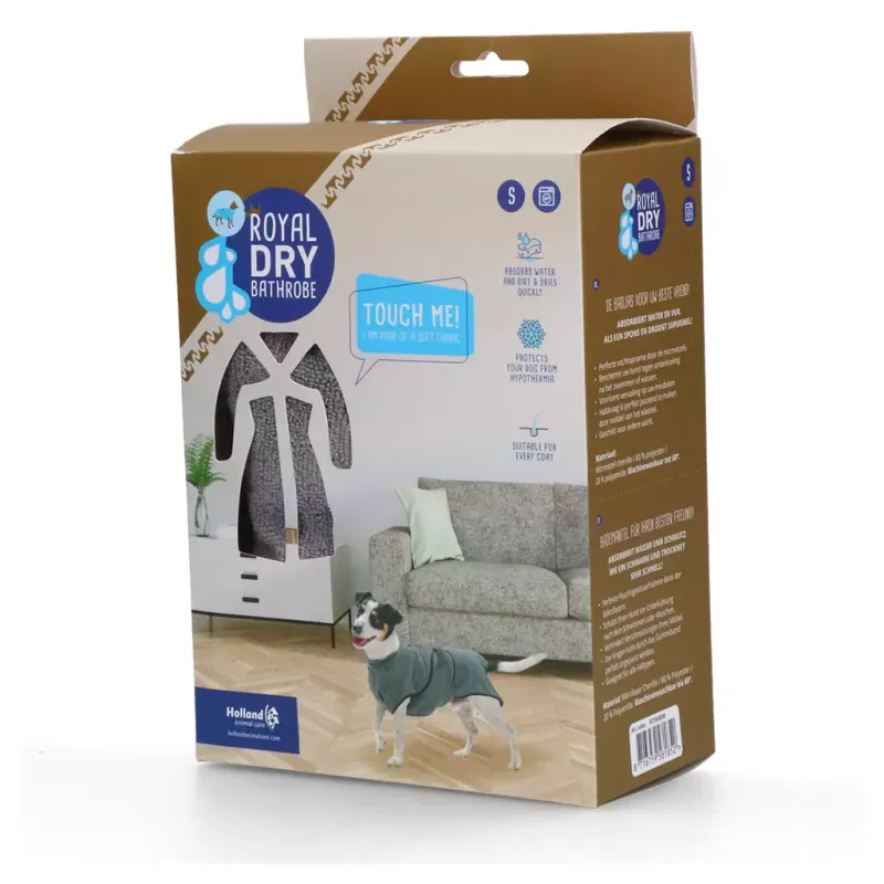 Royal Dry Bademantel für Hunde S – Mikrofaser – Saugfähig