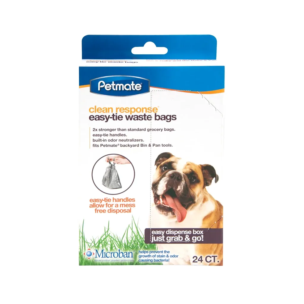 Petmate Clean Response Easy-Tie Waste Bags – Grösser, 2x stärker Kotbeutel – 24 Stück