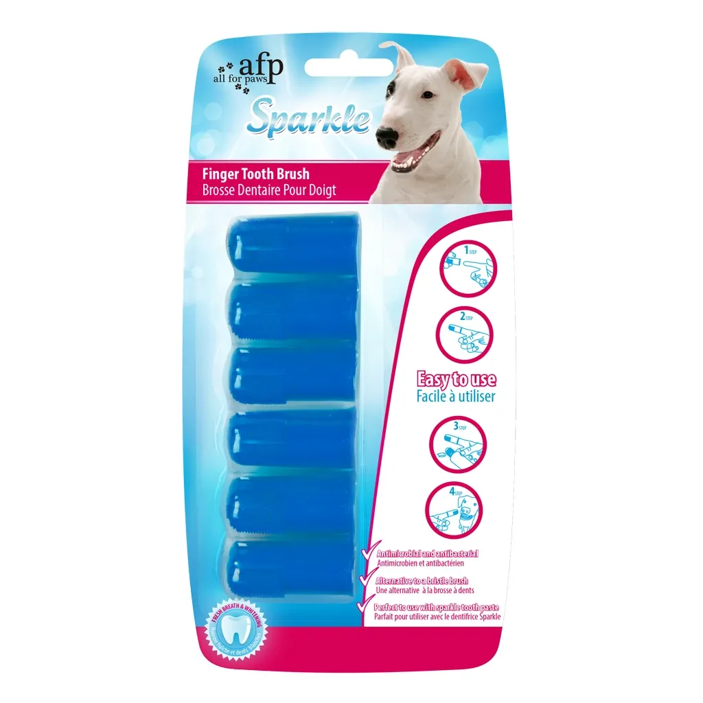 FP Sparkle - Finger Brush 6-Pack – Fingerzahnbürsten – Hunde – Katzen