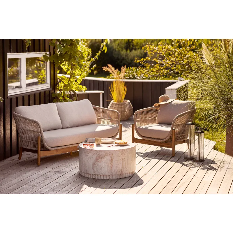 Terracina Lounge Sofa Braun/Beige | Akazie, inkl. Kissen, FSC®