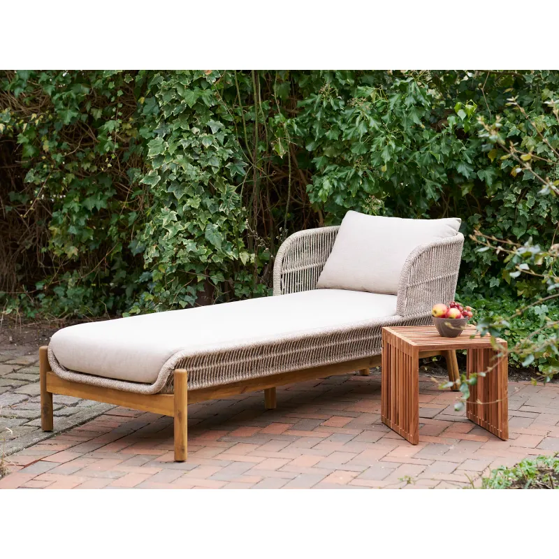Terracina Sonnenliege mit Kissen | Akazie, Braun/Beige, FSC®, 190x87 cm
