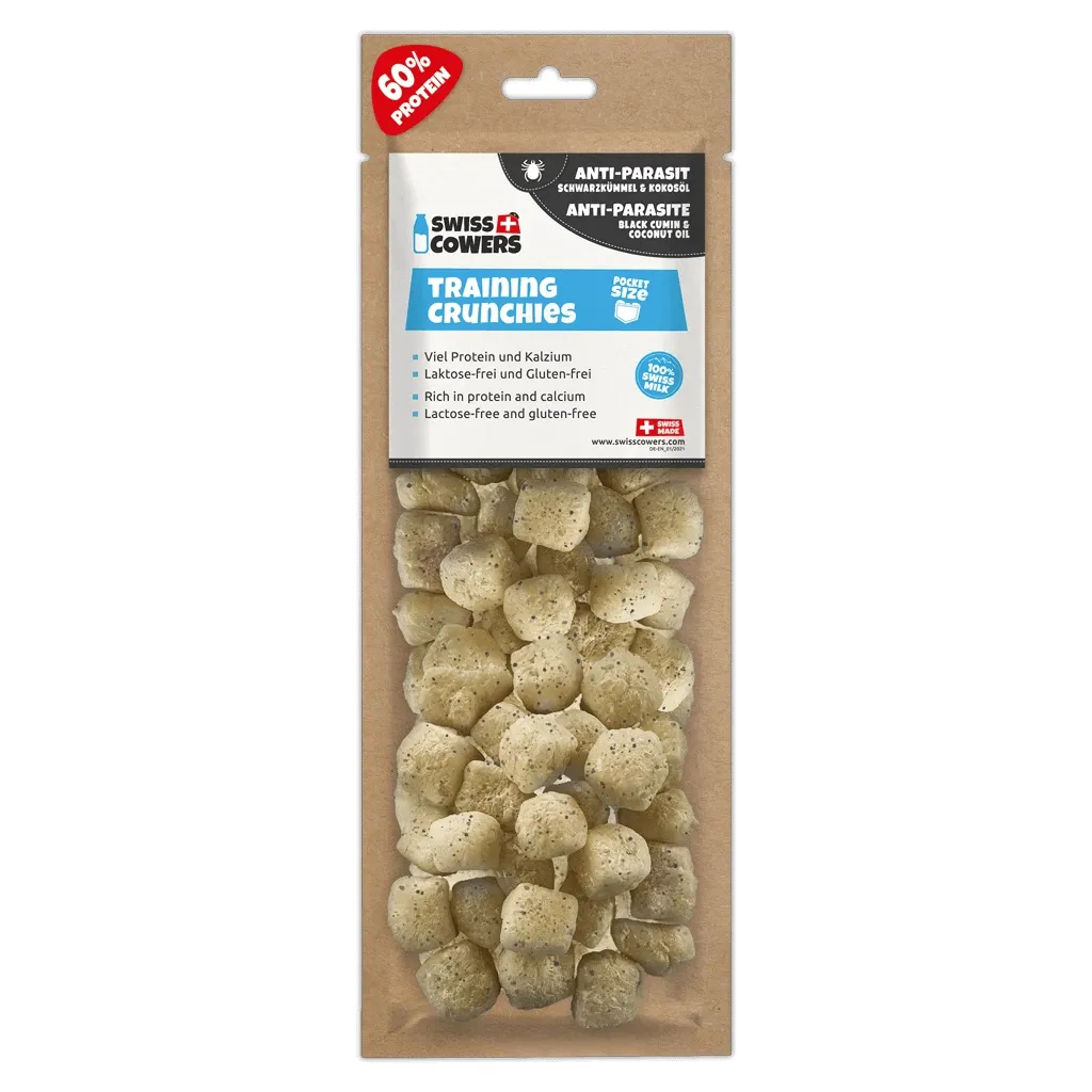 SwissCowers Cheese Crunchies Training Anti-Parasite (30 Belohnungen) – Käsesnacks – Hunde