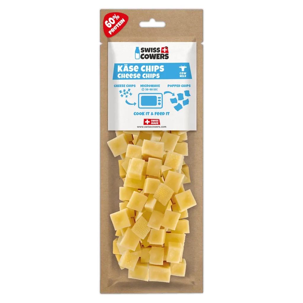 SwissCowers Cheese Chips Käsewürfel zum Backen  – 100 % Schweizer Milch – Hunde