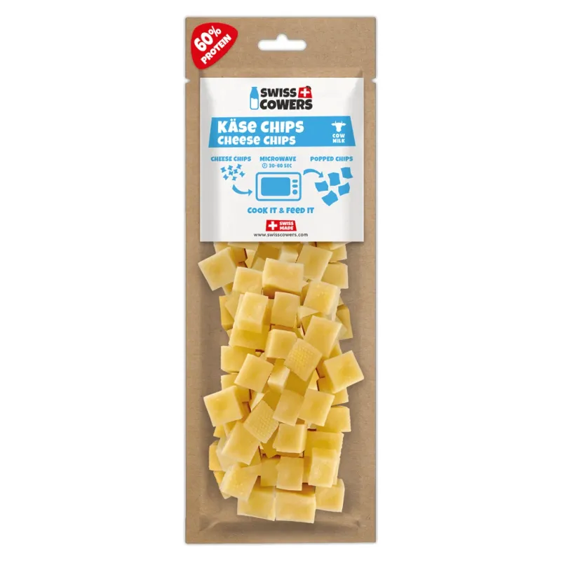 SwissCowers Cheese Chips Käsewürfel zum Backen  – 100 % Schweizer Milch – Hunde