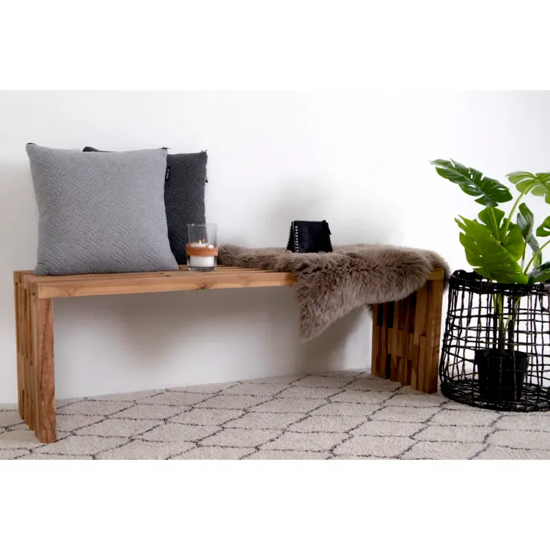 Benidorm Bank aus recyceltem Teakholz | Natur, 140x35 cm, einzigartig