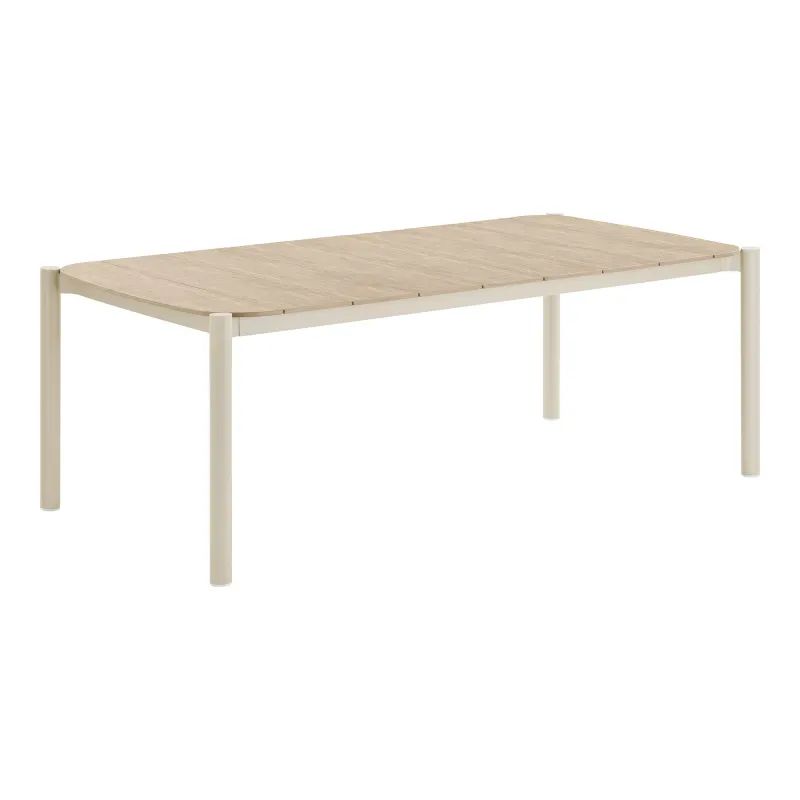Abela Esstisch aus Aluminium | Sand/Natur, 200x100 cm, leicht &amp; robust