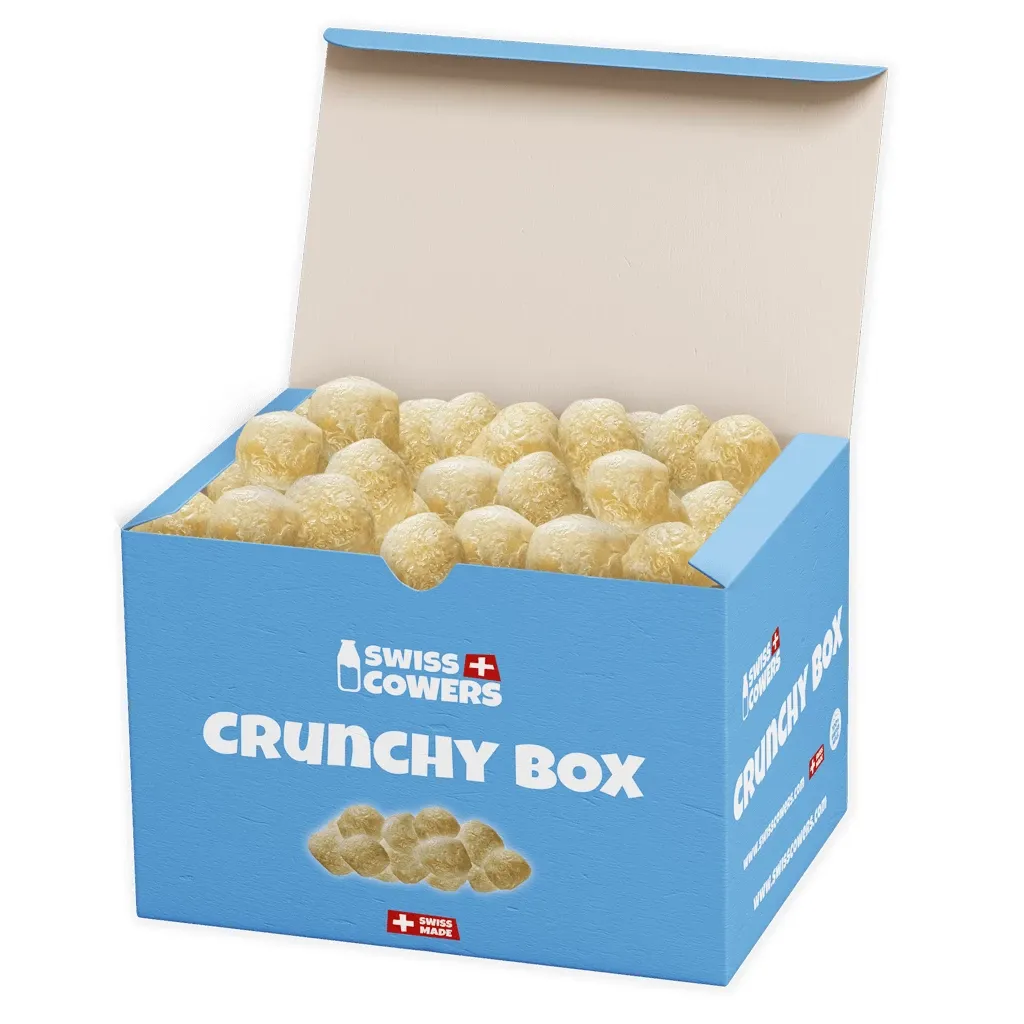 SwissCowers Cheese Crunchies Crunchy Box 350g (118 Belohnungen) – Käsesnacks – Hunde