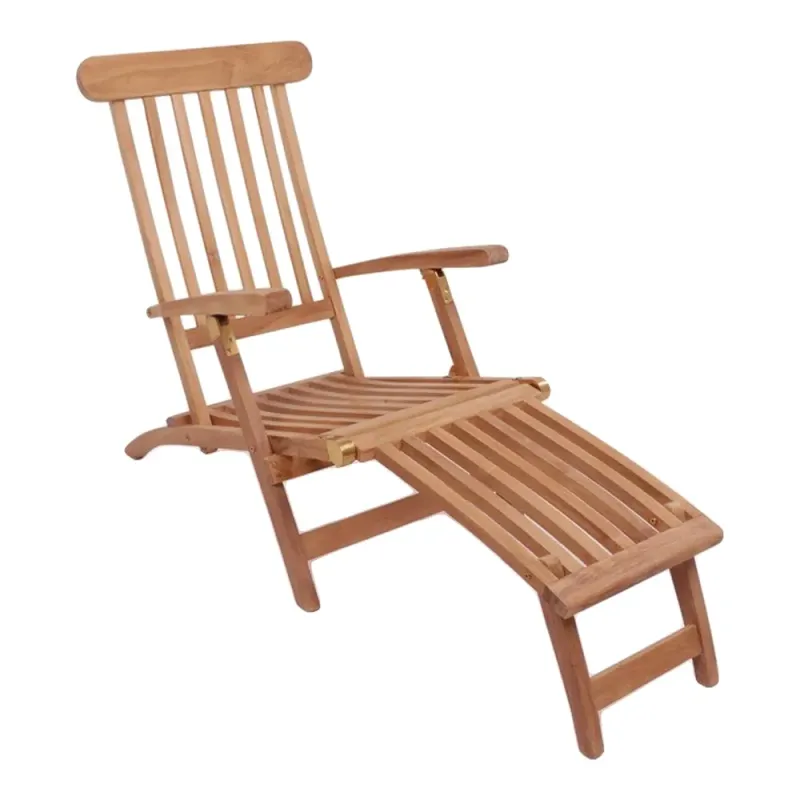 Arrecife Deck Chair aus Teakholz | Verstellbar, Natur, 150x60 cm, robust