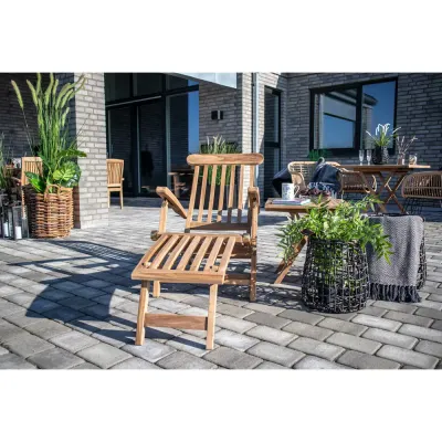 Arrecife Deck Chair aus Teakholz | Verstellbar, Natur, 150x60 cm, robust