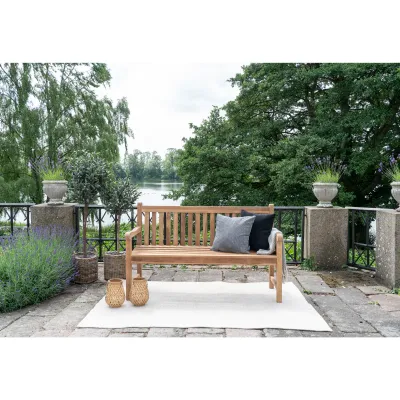 Cabo Bank aus Teakholz | Natur, 150x62 cm, einzigartig, robust, Holzbeine
