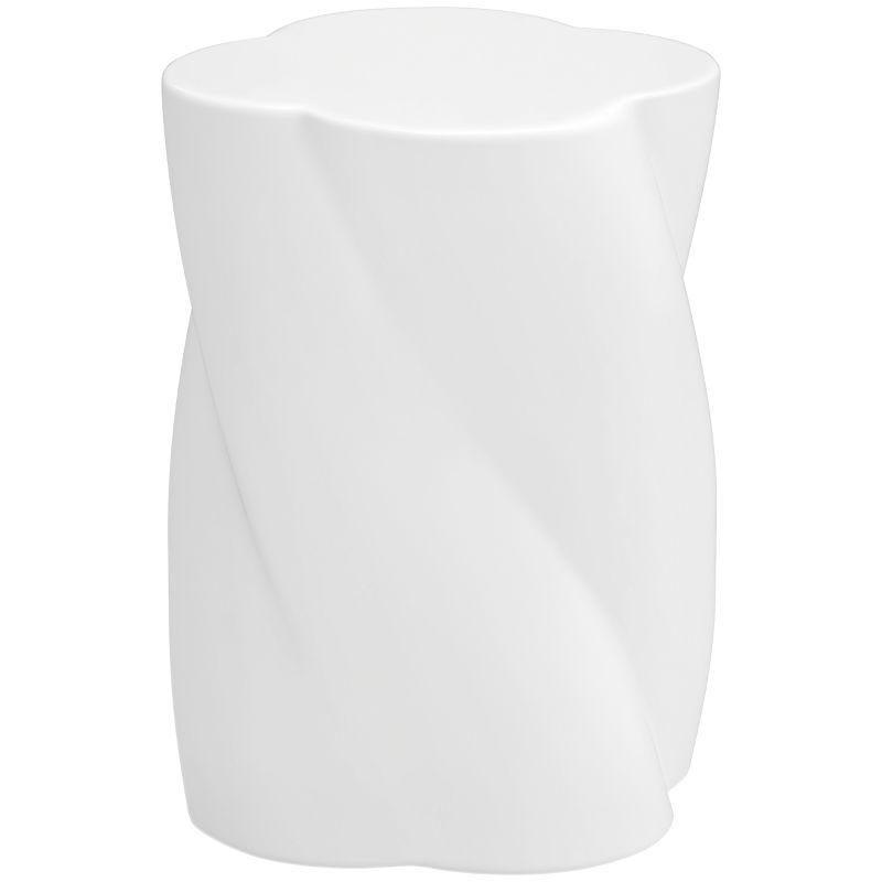 Sitzhocker aus Keramik in Spiralform mit Deckel Weiss Ø33 x 45 cm