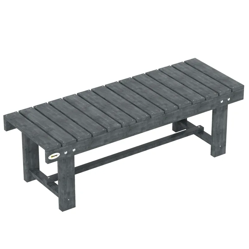 Gartenbank für 2 Personen, Tragkraft 250 kg, 110x38x35 cm, Grau