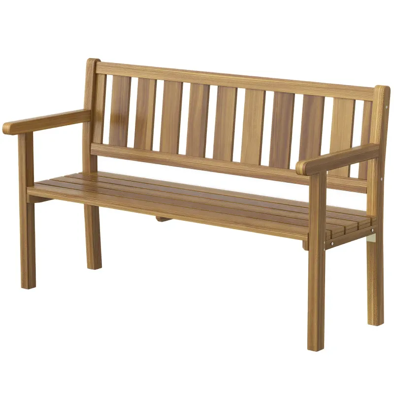 2-Sitzer Gartenbank aus Fichtenholz mit Latten, 150x57x93 cm, Farbe Teak