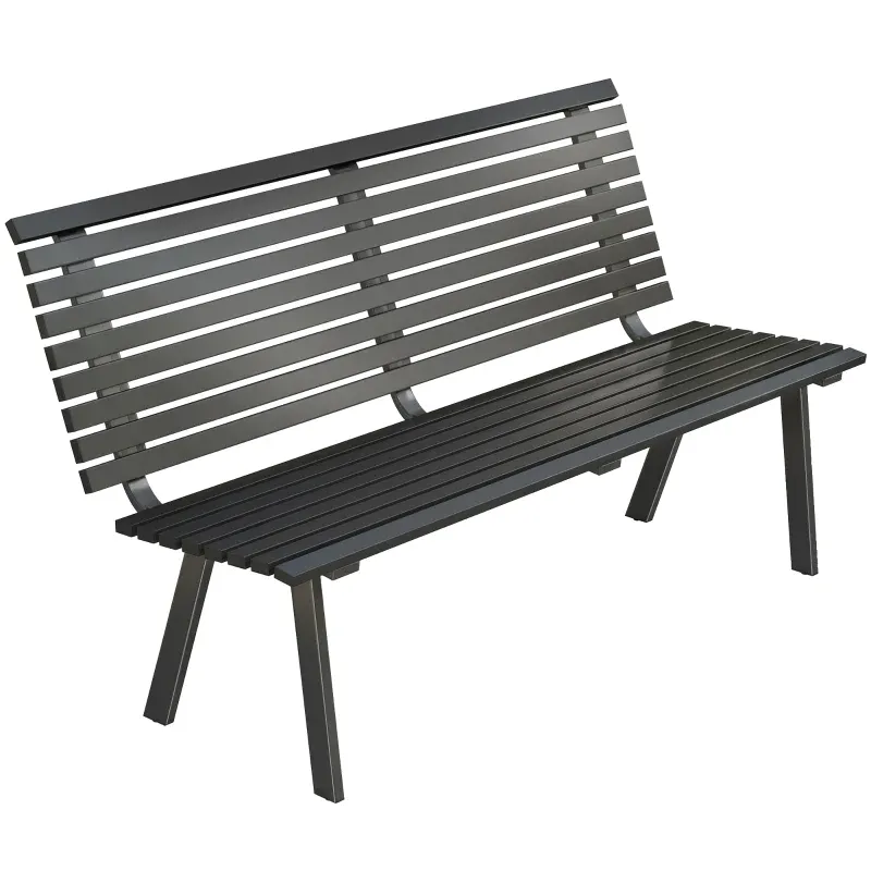 Gartenbank 3-Sitzer wetterfest, Sitzbank mit breitem Sitz Lamellendesign, bis 240 kg 154 x 68 x 88 cm