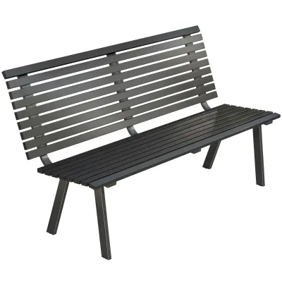 Gartenbank 3-Sitzer wetterfest, Sitzbank mit breitem Sitz Lamellendesign, bis 240 kg 154 x 68 x 88 cm