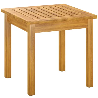 Beistelltisch Akazienholz | Lamellendesign &amp; verstellbare Füsse | Natur