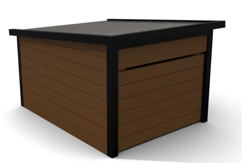 Rasenroboter-Garage, Rasenmäher Haus für selbstfahrende Rasenmähroboter Holz braun/schwarz - Automatische Klappe