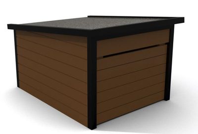 Rasenroboter-Garage, Rasenmäher Haus für selbstfahrende Rasenmähroboter Holz braun/schwarz - Automatische Klappe