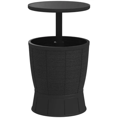 Kühlbox-Tisch 3-in-1 | Eiskübel &amp; Cocktailtisch | Schwarz