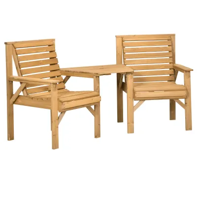 Bistro / Balkon-Set 3-teilig | Holz & Lamellendesign | Braun Bistro / Balkon-Set 3-teilig | Holz & Lamellendesign | Braun