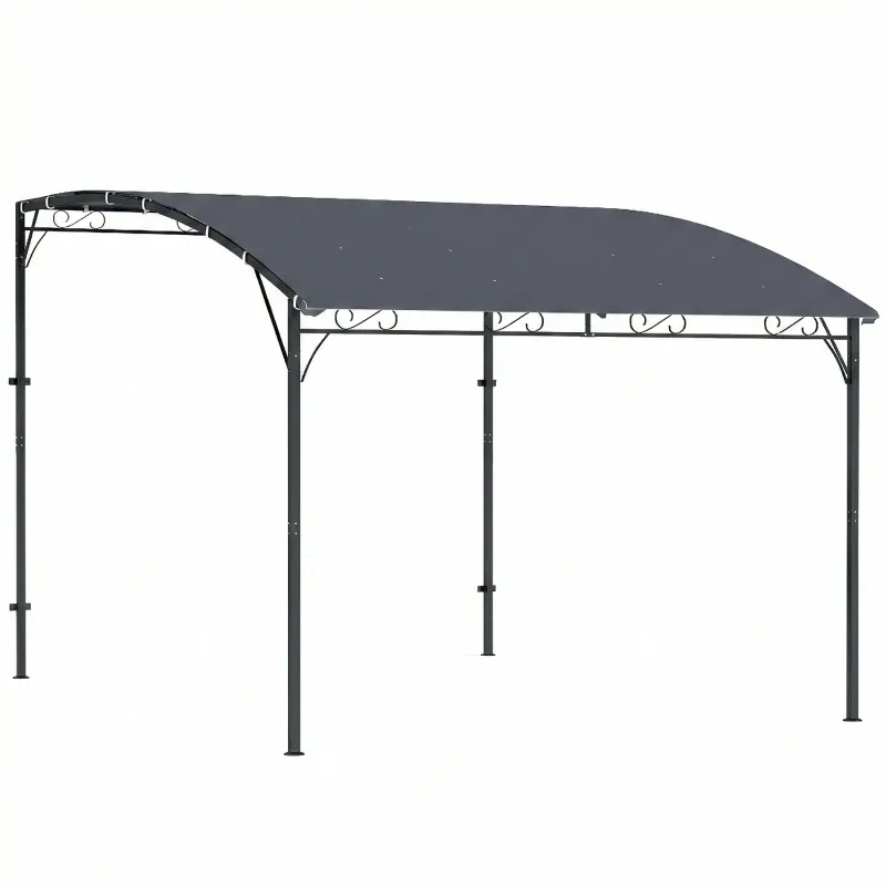 Anbaupavillon Pergola mit Metallgestell Dach | Wetterfest &amp; wandmontiert | Grau