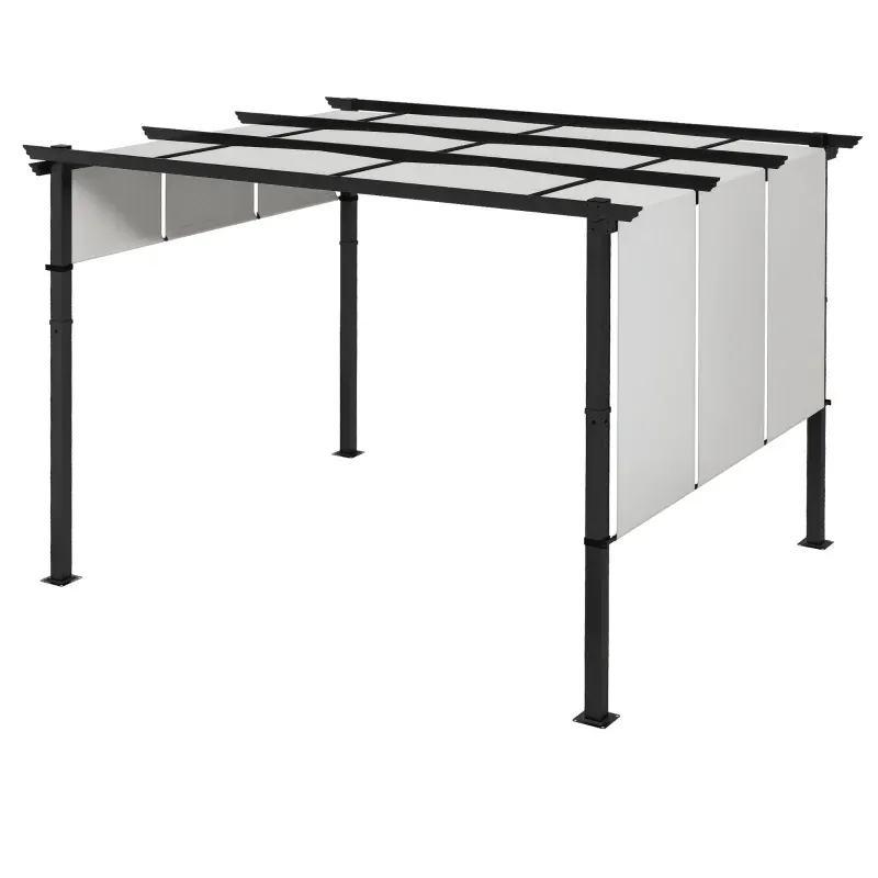 Markise Sonnenschutz Pergola Pavillon | Wetterbeständig &amp; inkl. Befestigungsmaterial | Hellgrau