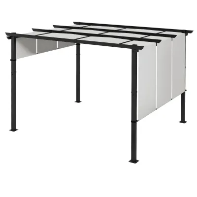 Markise Sonnenschutz Pergola Pavillon | Wetterbeständig &amp; inkl. Befestigungsmaterial | Hellgrau