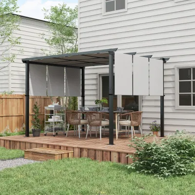 Markise Sonnenschutz Pergola Pavillon | Wetterbeständig & inkl. Befestigungsmaterial | Hellgrau